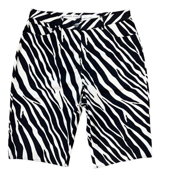 Michael Kors Saks Fifth Ave Zebra Bermuda Shorts Size 6 - Picture 1 of 6